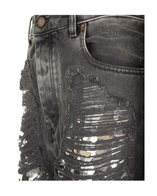 DARKPARK Gray Karen Distressed Sequin Jeans