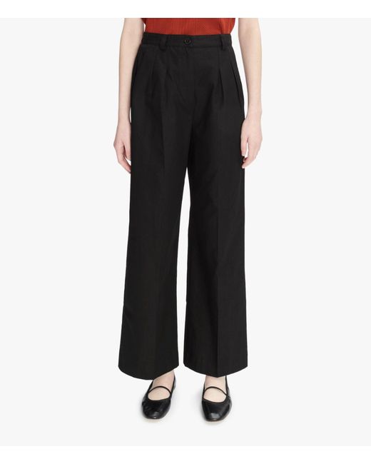 A.P.C. Black Tressie Button Detailed Straight Leg Trousers