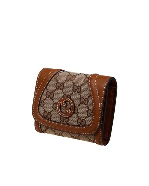 Gucci Brown Logo Patch Monogrammed Wallet