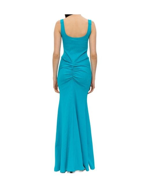 Versace Jeans Blue Couture Buckled Long Dress