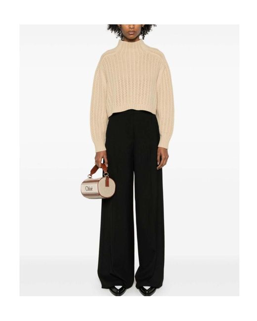 Max Mara Natural Hodeida High Neck Cropped Cardigan