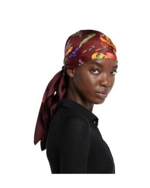 Gucci Red Printed Twill Scarf