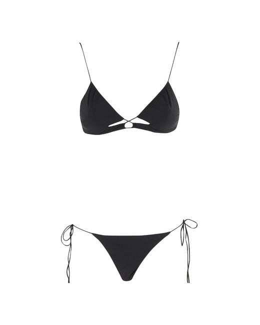 Amazuìn Black Cut-Out Side-Tie Bikini
