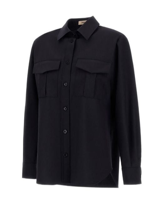 Herno Blue Flap-Pocket Buttoned Shirt