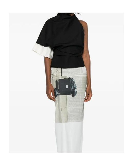 Rohe Black Draped One-Shoulder Asymmetric Top