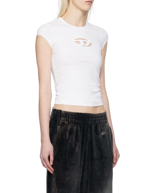 DIESEL White T-Angie Cut-Out T-Shirt