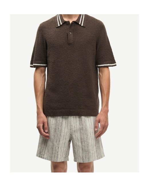 Samsøe & Samsøe Green Samsøe Samsøe Sapedro Textured Polo Shirt for men