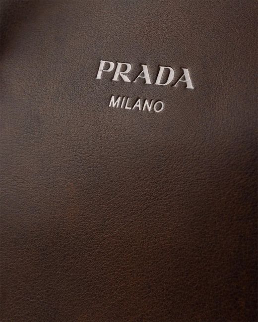 Prada Brown Leather Work Bag for men
