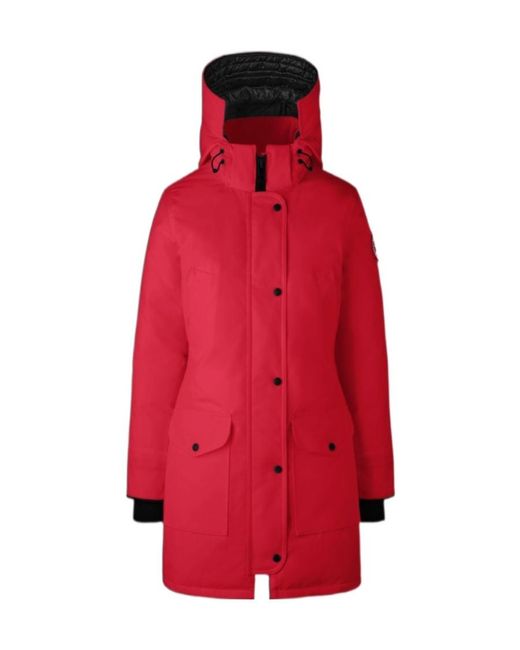 Canada Goose Red Logo-Patch Zip-Fastening Coat