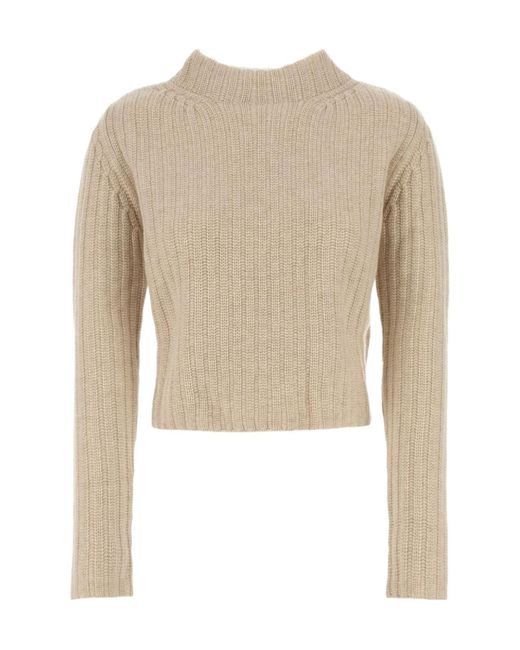 Max Mara Natural Aloa Ribbed Knit Jumper