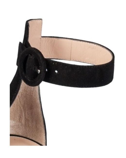 Gianvito Rossi Black Ankle Strap 'Portofino' Sandals