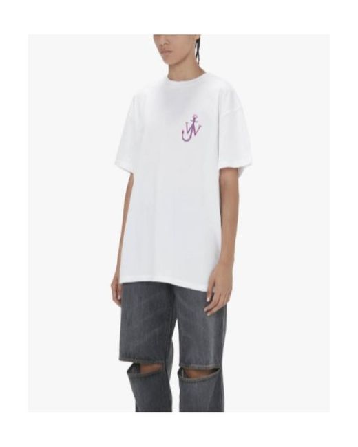 J.W. Anderson White Jw Anderson Logo Printed Crewneck T-Shirt