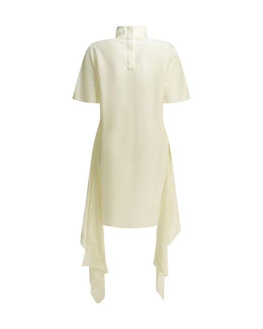 Alaïa White Alaïa Asymmetrical Short Dress