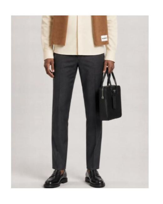 Jil Sander Gray Straight-Leg Casual Trousers for men