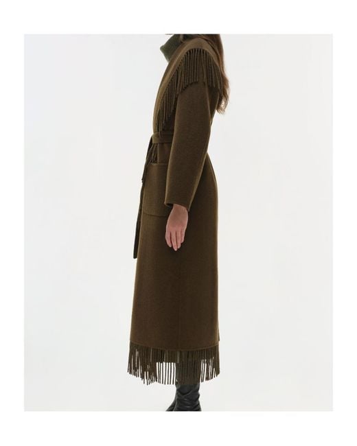 Jonathan Simkhai Green Carrie Fringe Coat