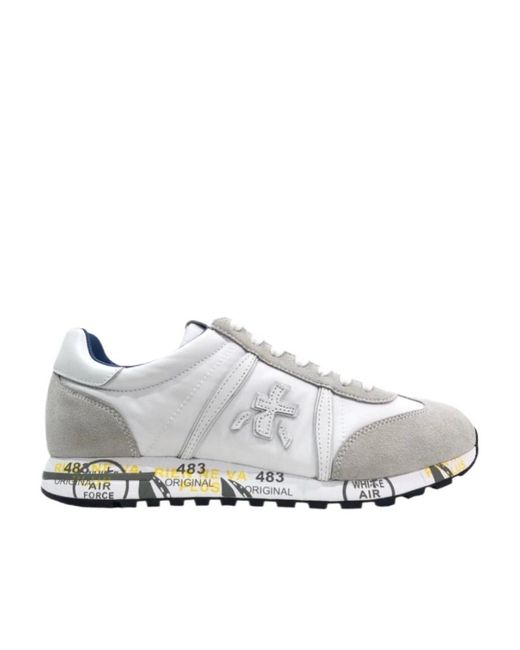 Premiata Gray Logo Casual Sneakers for men
