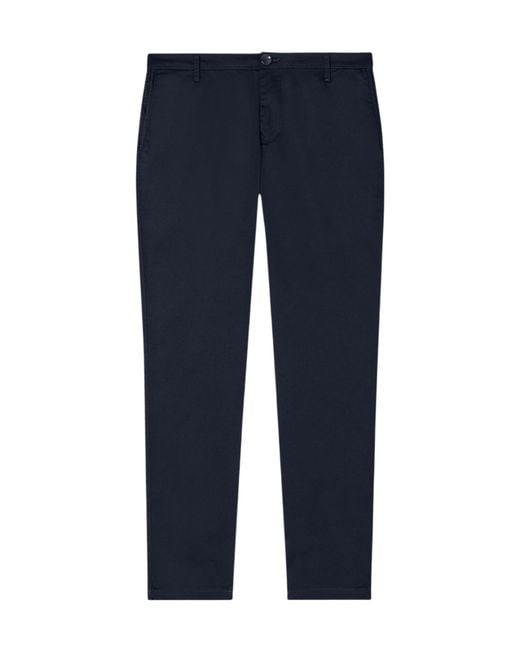 ARMANI EXCHANGE Blue Satin Stretch Trousers for men
