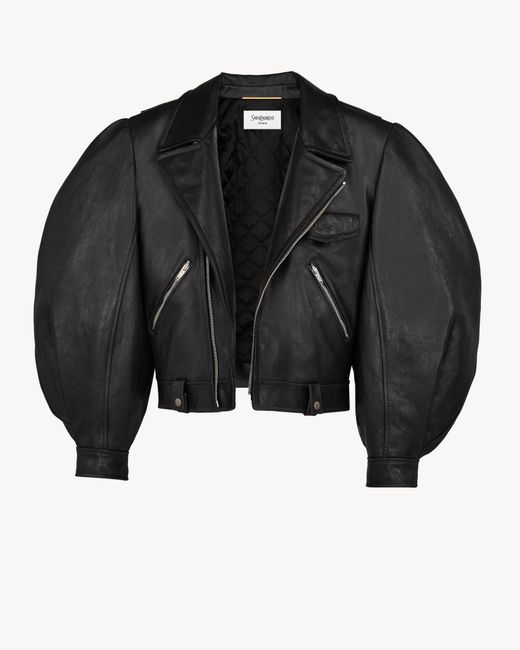 Saint Laurent Black Balloon-Sleeve Jacket