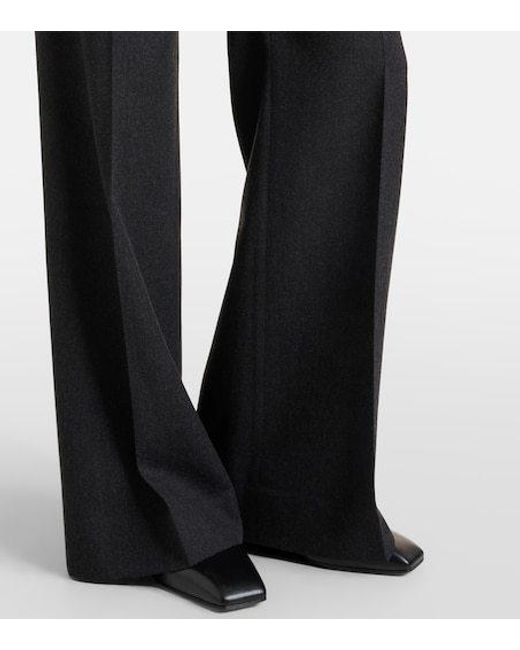 Victoria Beckham Black Virgin Wool Flared Pants