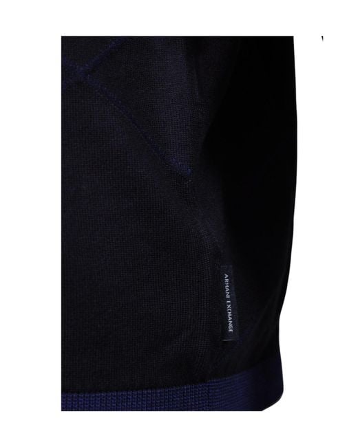 ARMANI EXCHANGE Blue Crew-Neck Knit Top for men