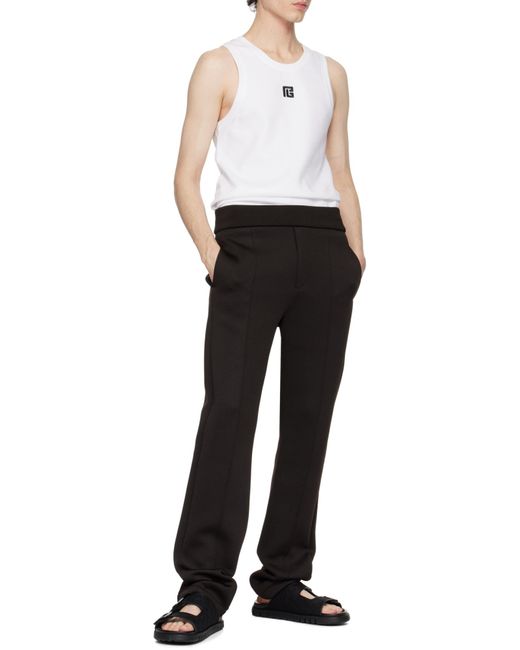 Ferragamo Black Logo Double Strap Slippers for men