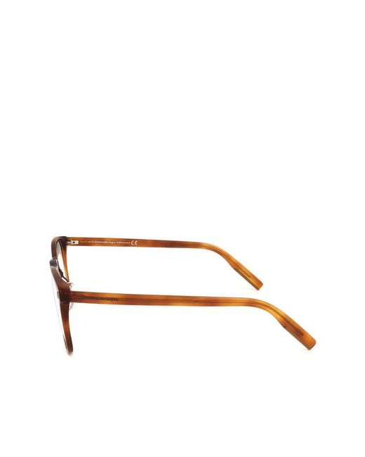 Zegna Metallic Round Frame Glasses for men