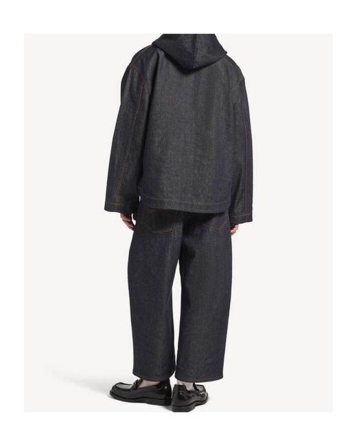 Balenciaga Black Hooded Denim Jacket for men