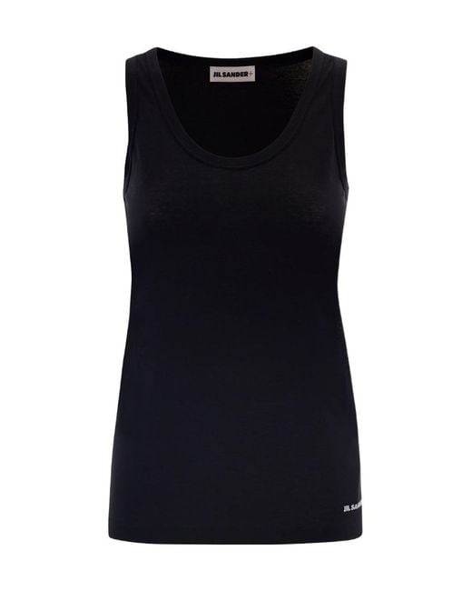 Jil Sander Black Sleeveless Tops