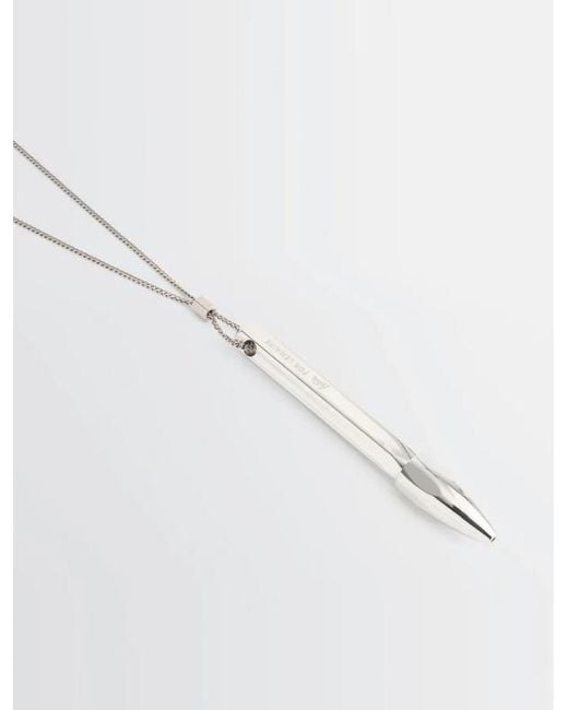 Lemaire White Aubock Pen-Pendant Necklace