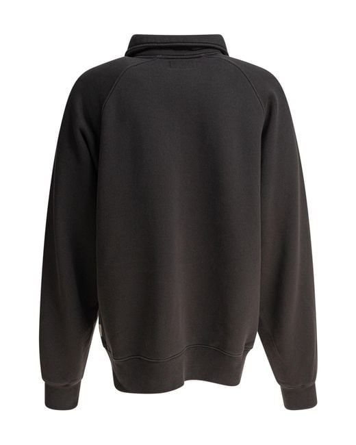 Stussy Gray Zipper Lapel Sweatshirt for men