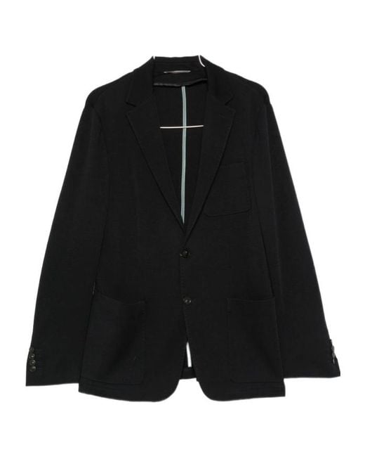 Canali Black Long-Sleeved Casual Jacket for men