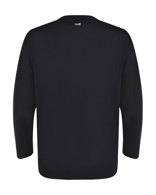 Herno Blue Glam Knit Effect Sweater