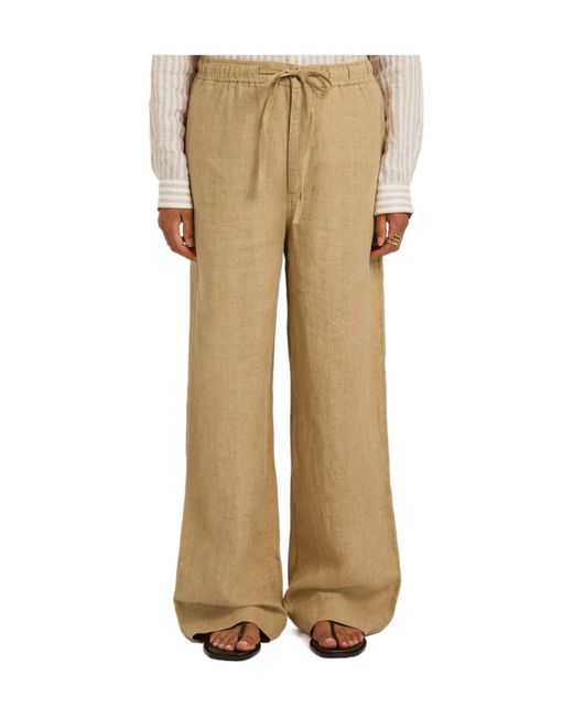 Polo Ralph Lauren Natural Wide-Leg Linen Trousers