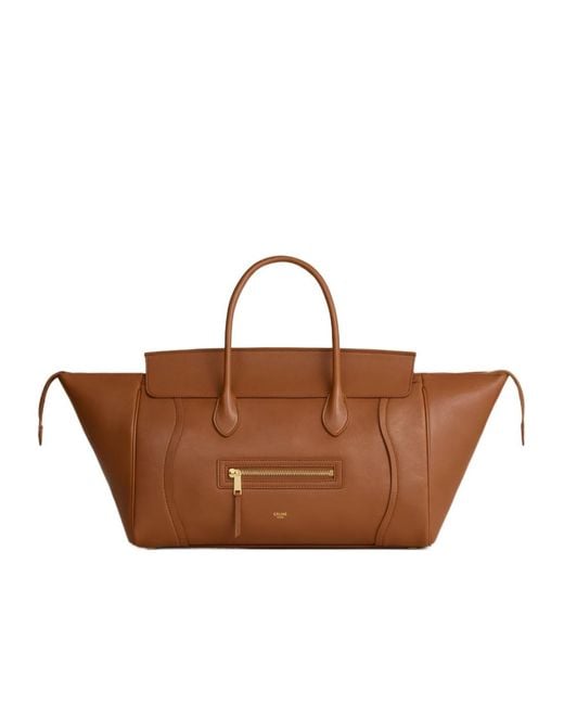 Céline Brown Zippered Shoulder Bag