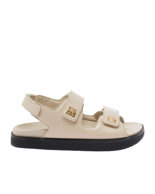 Givenchy Natural Logo Plaque Sandals