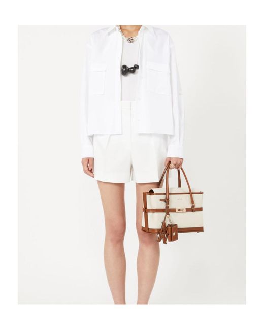 Max Mara Natural Structured Flap Tote Bag