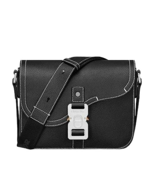 Dior Black Mini Saddle Messenger Bag for men