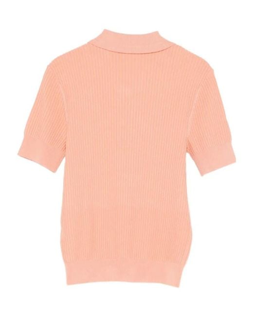 Patrizia Pepe Pink Zip-Fastening Polo Top