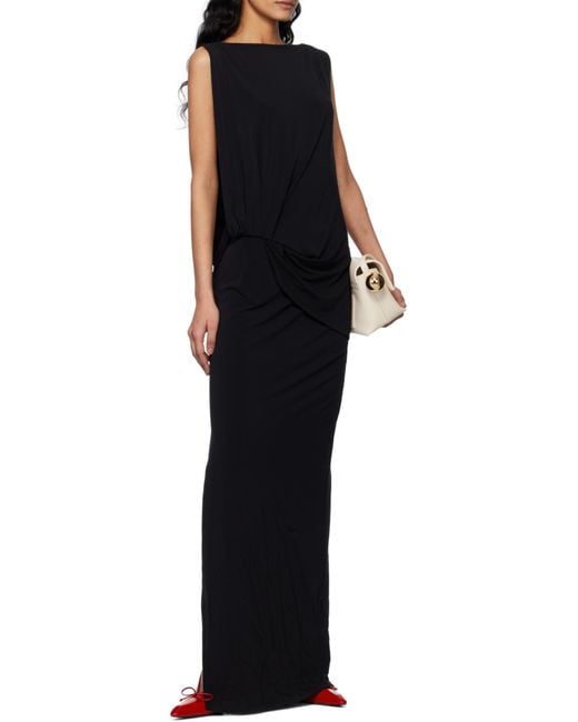 Jacquemus Black Twist Detailed Long Dress