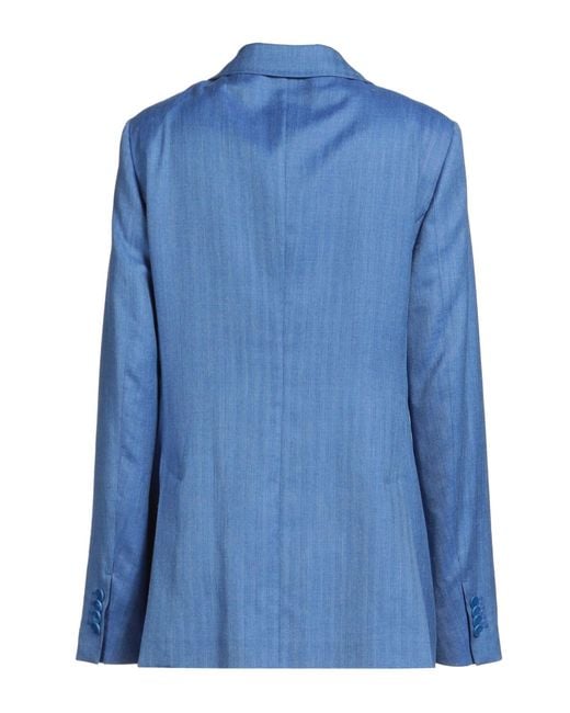 Max Mara Blue Single Breasted Blazers