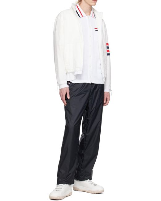 Thom Browne Black Logo Patch Drawstring Pants for men