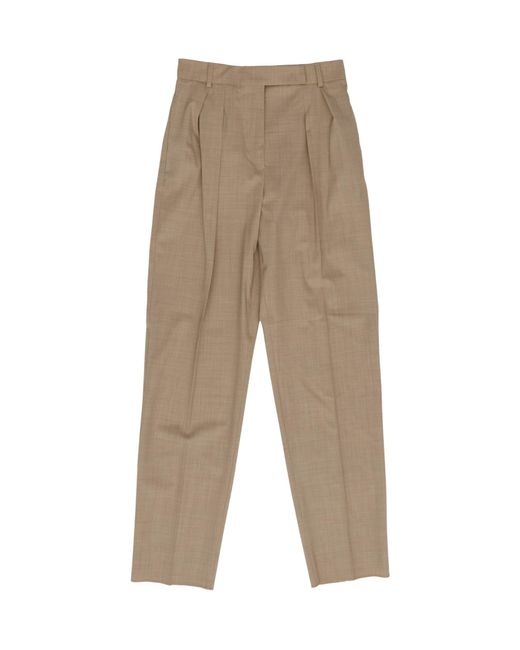 Max Mara Natural Pleat Detailed Tapered Trousers