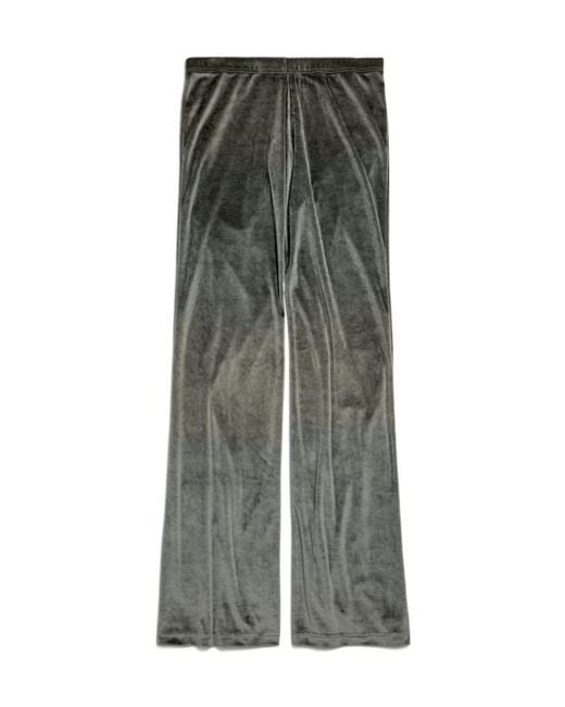 Balenciaga Gray Velvet Flared-Leg Pants