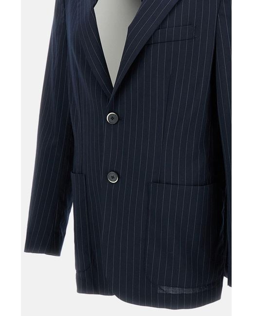Barena Blue Striped Single-Breasted Blazer for men