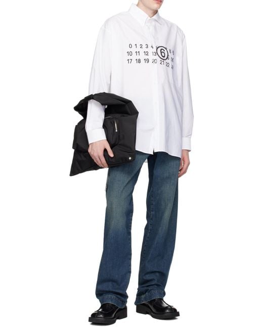 MM6 by Maison Margiela Blue Zip-Detailed Wide-Leg Jeans for men