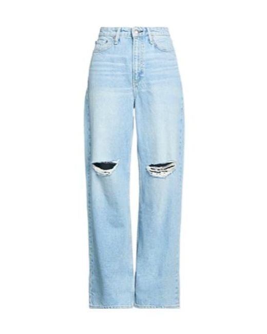 Rag & Bone Blue Denim Wide-Leg Pants