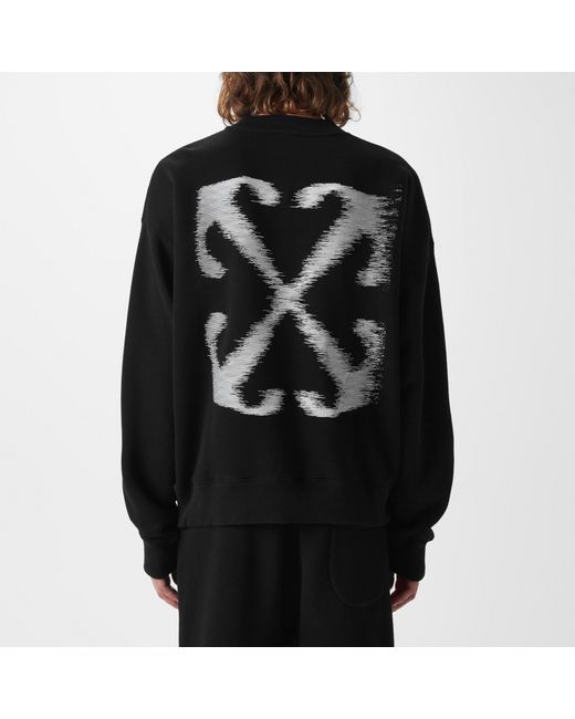 Off-White c/o Virgil Abloh Black Long-Sleeve Cotton Sweatshirt for men
