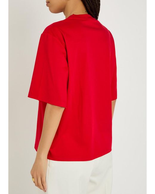 Rohe Red Cotton And Silk-Blend T-Shirt