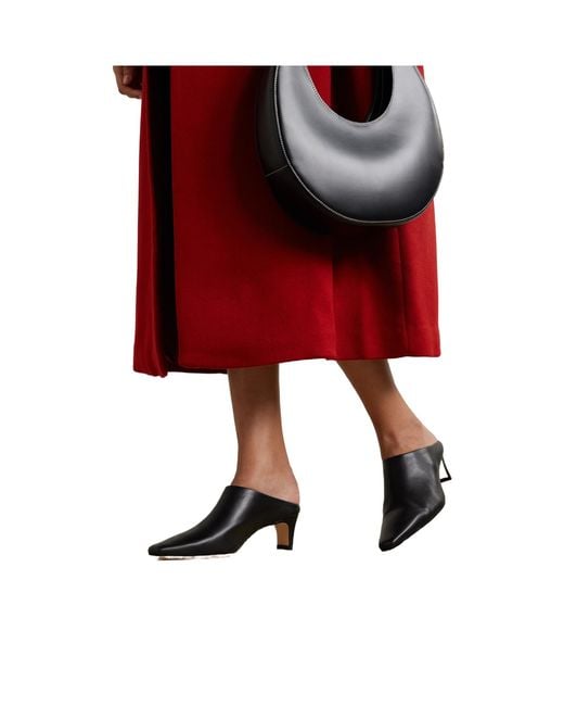 Staud Red Leather Mules
