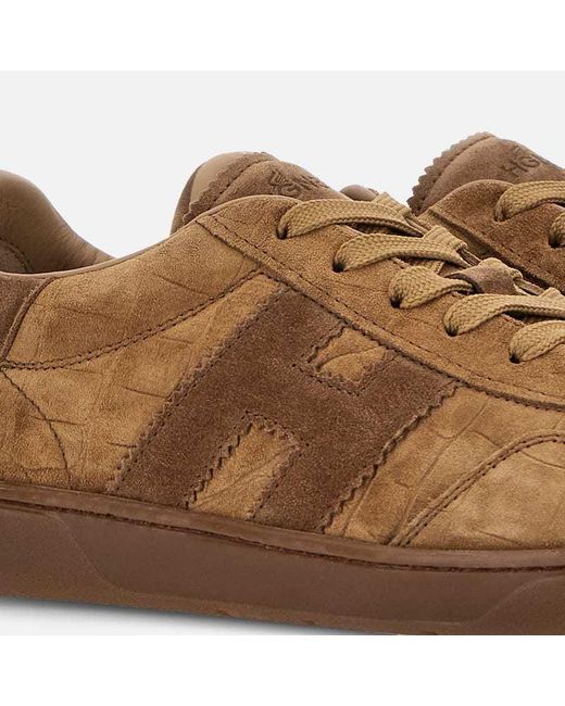 Hogan Brown Side H Detailed Sneakers